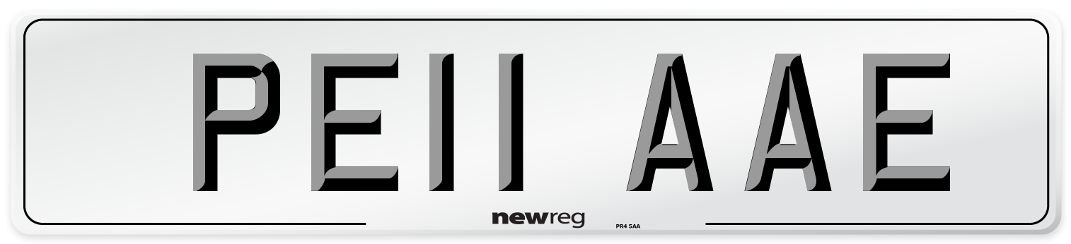 PE11 AAE Number Plate from New Reg